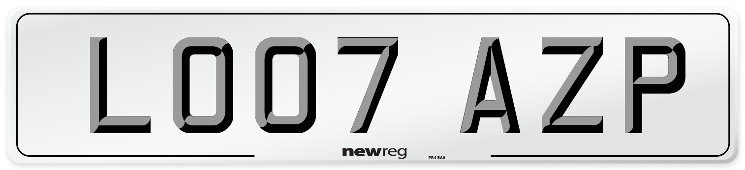 LO07 AZP Number Plate from New Reg